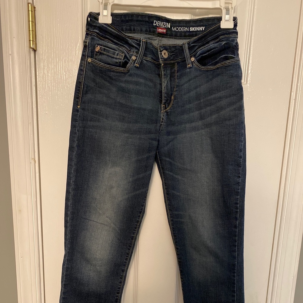 Levis Denizen Modern Skinny  Stretch Jeans Womens Size 4 M Dark Wash Blue 27x32